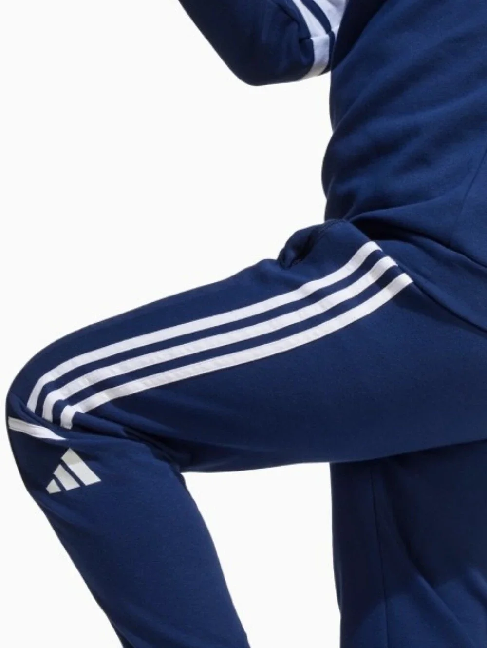 adidas Kids Navy Blue Joggers with White Side Stripes - Picture 2 of 3